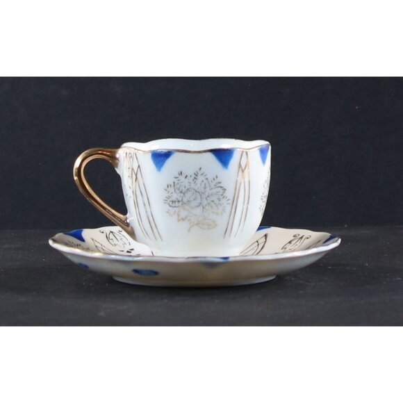 BACO Teacup and Saucer Demitasse 1950s Japan Hand Painted GC - Picture 5 of 12